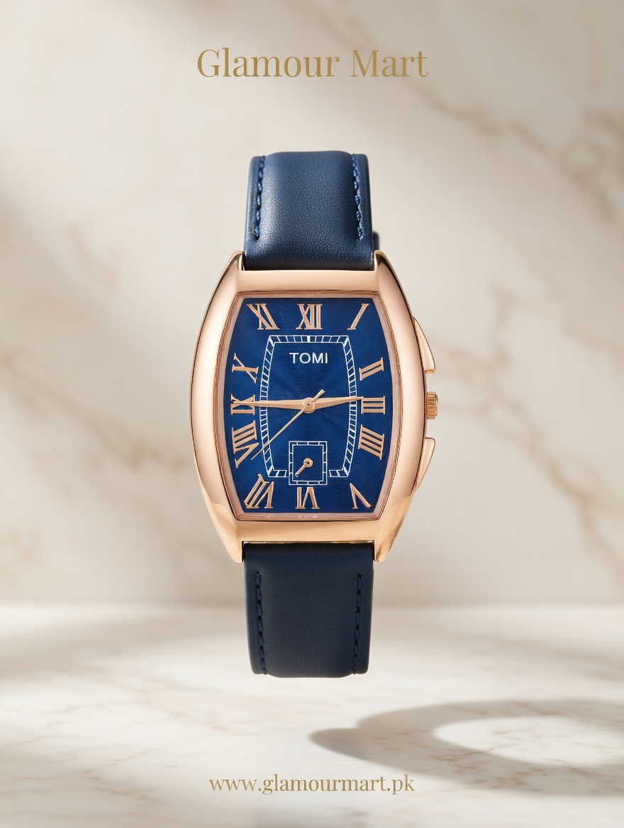 Luxury Blue Dial Watch – Rose Gold Edition