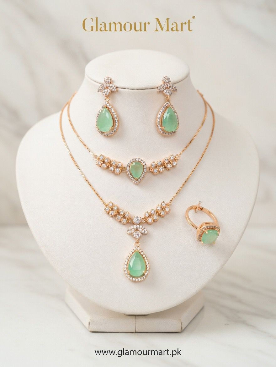 Elegant Tear Drop Gemstone Set
