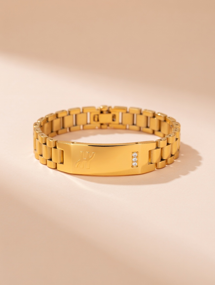 Luxury Gold Bracelet with Diamond Touch