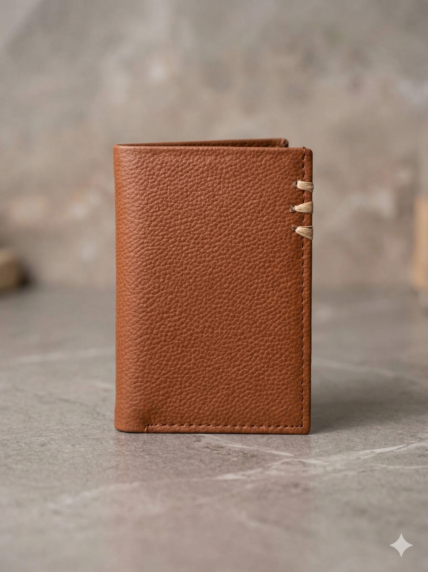 Rustic Stitch Leather Wallet