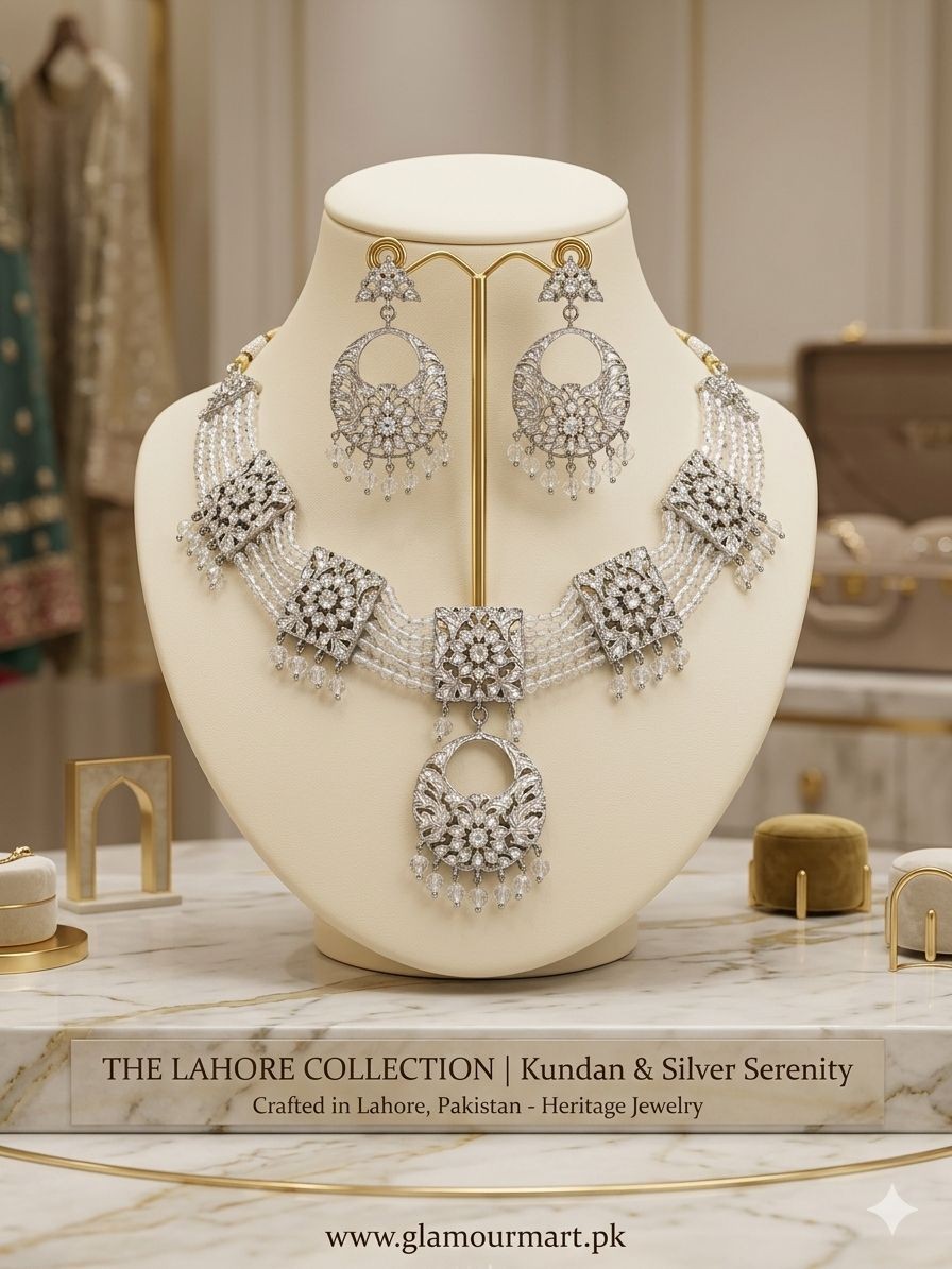 Sparkling Kundan & Silver Statement Set