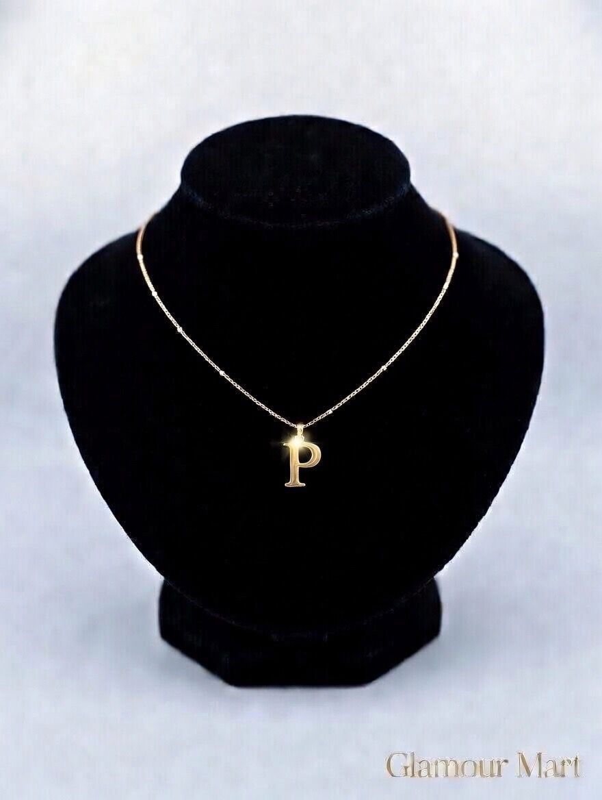 Premium P Initial Gold Necklace