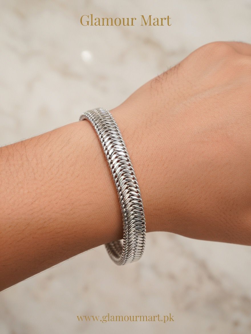 Classic Silver Woven Chain Bracelet