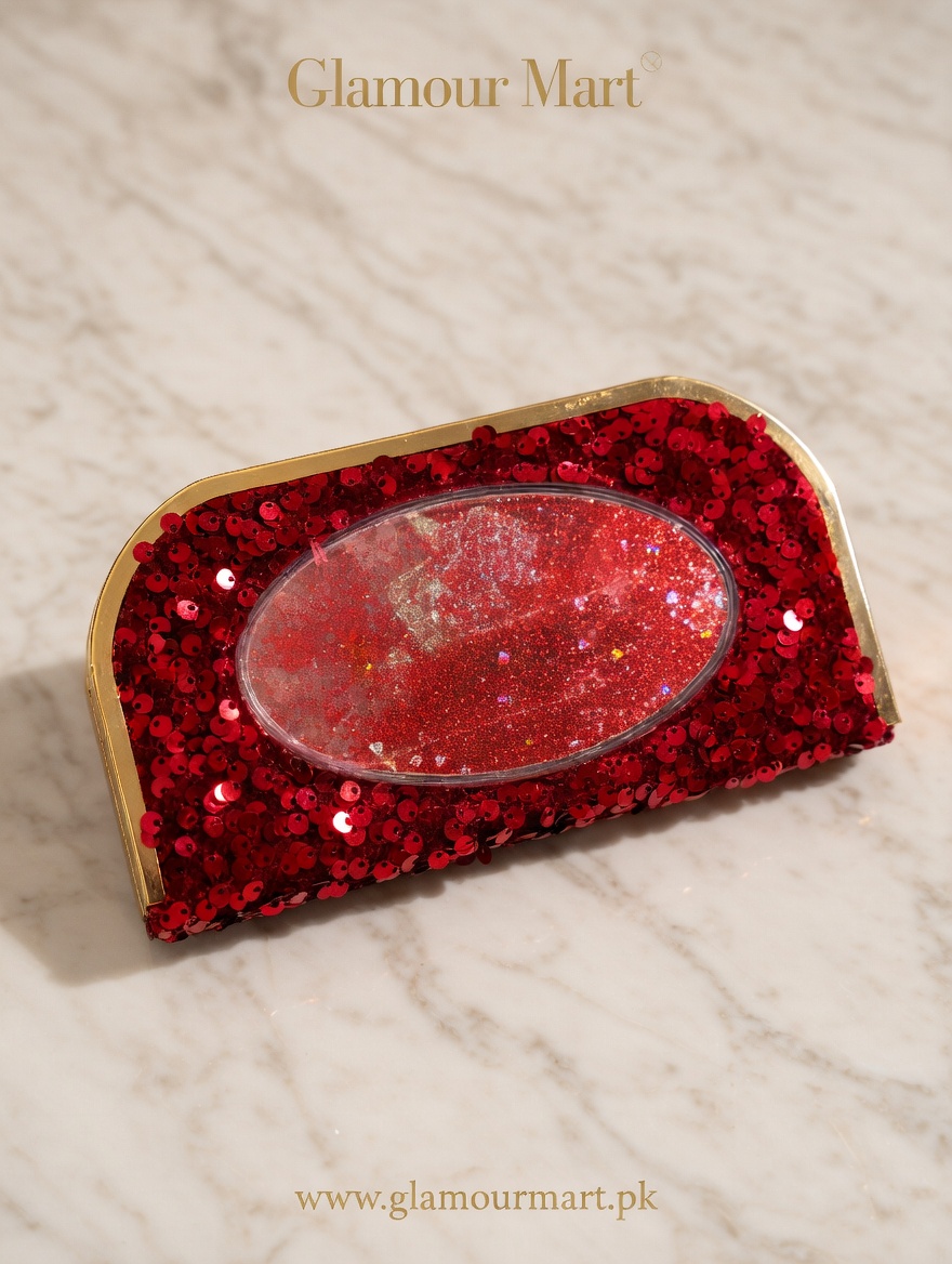 Sparkling Red Sequin Clutch