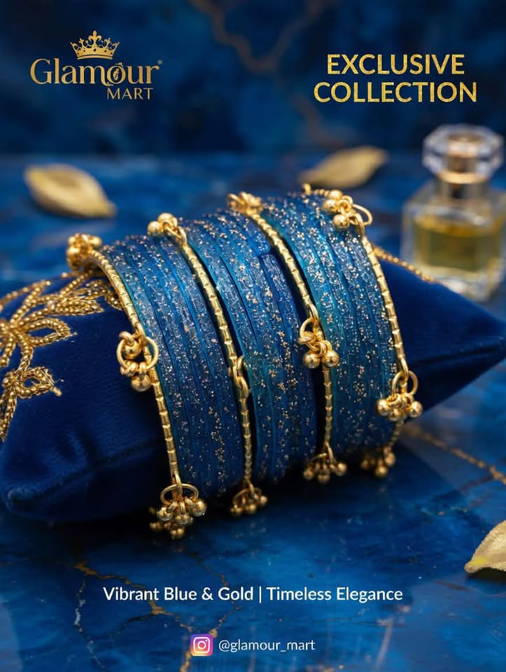 Kashmiri Bangles ( 2.6 size Regular Size) - Blue