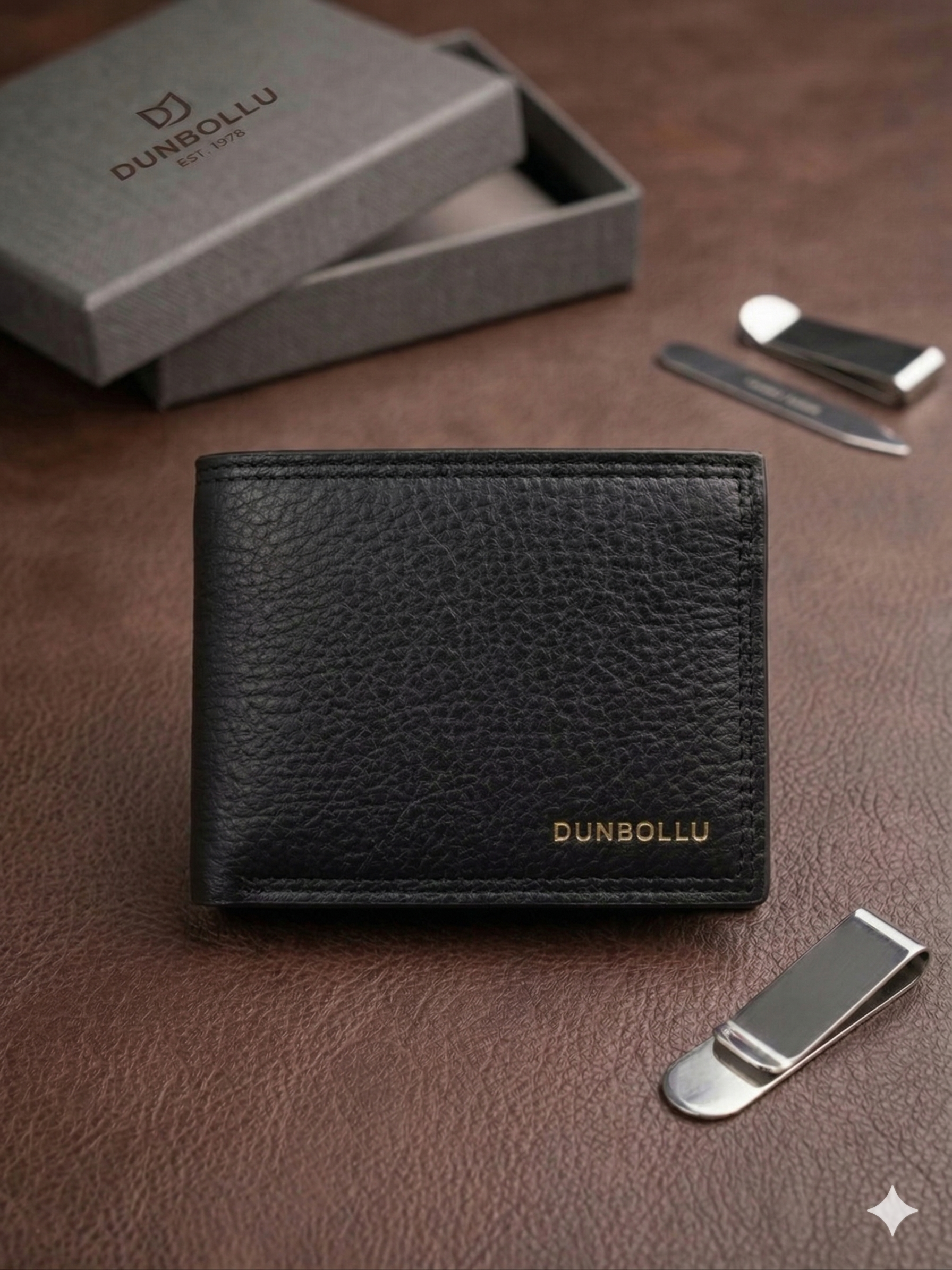 Premium Brown Leather Wallet - Black